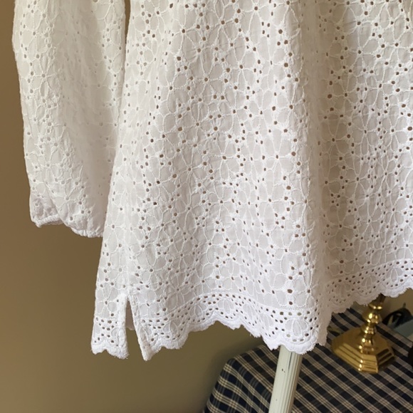 Lilly Pulitzer White Telyn Eyelet Crochet Top Size M - Picture 12 of 16